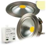 LEDIUM Süllyesztett tükrös COB LED mélysugárzó lámpa, szálcsiszolt nikkel, 3W, 240 lm, 2700K melegfehér, 120° (OH9112033)