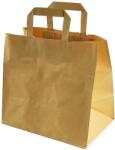  Papírtáska, 26 + 17 x 25 cm, szalagfüles, barna, catering méret 250 db/karton
