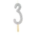 PME glitter gyertya, ezüst, 3
