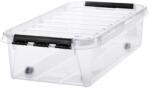 SMARTSTORE Műanyag tárolódoboz, 31 liter, fekete fogantyúkkal és görgőkkel, SMARTSTORE "Classic 35", átlátszó (CSDSMART39) - irodasziget