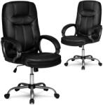 Sofotel 355 fekete bőr irodai szék (355-BLACK)