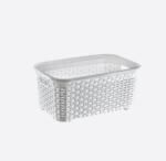 Dunya Plastik Ruháskosár rattan mintás 50L - 61×40×28, 4 cm Szín: Fehér