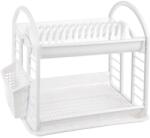 Dünya Plastik Edényszárító emeletes 50, 8×30×34 cm - Antik Szín: Fehér