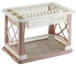 Elif Plastic Emeletes edényszárító tálcával - 47×30×27 cm Szín: Barna