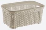 Dunya Plastik Ruháskosár rattan mintás 50L - 61×40×28, 4 cm Szín: Bézs