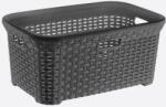 Dunya Plastik Ruháskosár rattan mintás 50L - 61×40×28, 4 cm Szín: Szürke