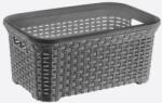 Dunya Plastik Ruháskosár rattan mintás 50L - 61×40×28, 4 cm Szín: Grafit