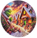  Nyomtatott fa tábla koszorú közép - Grinch mézifalván 14, 8cm