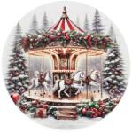  Nyomtatott fa tábla koszorú közép - Körhintás 14, 8cm