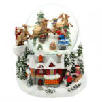  Hógömb Karácsony este Télapóval és rénszarvasaival