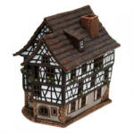  Sigro Kerámia karácsonyi házikó Illóolaj tartó (kémény) Timbered house 10 x 15 x 13, 5 cm