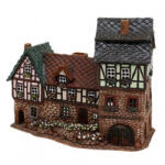  Sigro Kerámia karácsonyi házikó Illóolaj tartó (kémény) Timbered house 22 x 11, 5 x 16 cm
