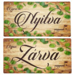  Nyomtatott fa tábla - Zárva-Nyitva - 2 oldalas 24, 3x13cm - csinaldmagadshop