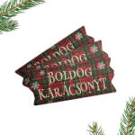  Nyomtatott dekorkarton - Karácsonyi szalag tábla - piros/zöld 3db - csinaldmagadshop