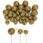  Csillámos gömb pick arany 30db/cs