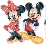  Nyomtatott dekorkarton - Mickey és Minnie - piros 18cm 2db/csomag