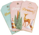 Corolla Exp-Imp. Kft Nyomtatott dekorkarton - Pasztell-arany Boldog karácsonyt biléta 3db/csomag