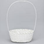 Corolla Exp-Imp. Kft Bambusz füles ovál kosár fehér nagy