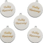 Corolla Fodros gömb Boldog karácsonyt fehér 5db/cs