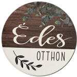 Corolla Exp-Imp. Kft Nyomtatott fa tábla koszorú közép - Édes otthon eukaliptusz 11, 8