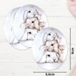  Nyomtatott dekorkarton - Masnis nyuszik ovál tábla 3db/csomag - csinaldmagadshop