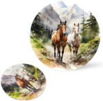  Nyomtatott fa tábla koszorú közép - Lovak hegyekben 14, 8 - csinaldmagadshop