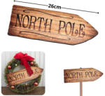  Nyomtatott dekorkarton - North Pole útjelző 26cm - csinaldmagadshop