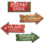  Nyomtatott dekorkarton - Északi Sark útjelzők 4db/szett - csinaldmagadshop
