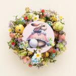  Nyomtatott fa tábla - Kerti nyuszi popi koszorú közép 11, 8cm - csinaldmagadshop