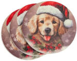  Nyomtatott fa tábla - Karácsonyi golden retriever 3db/csomag - csinaldmagadshop