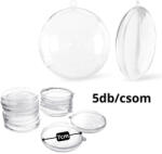  Ajándéktartó szétválasztható gömb műanyag lapos 7x2, 5cm 5db/cs - csinaldmagadshop