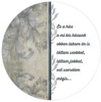  Nyomtatott fa tábla koszorú közép - Ez a ház 11, 8cm - csinaldmagadshop