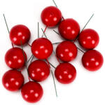  Beszúrós bogyó 4cm-es piros 12db/cs