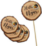 Corolla Exp-Imp. Kft Nyomtatott dekorkarton - Hello Nyár faszelet méhecskés 5db/csomag