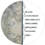  Nyomtatott fa tábla koszorú közép - Ez a ház 14, 8cm - csinaldmagadshop