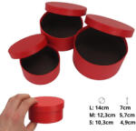 Corolla Papírdoboz kerek piros 3db/szett