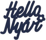  Hello Nyár" felirat színes sötétkék 11x10cm