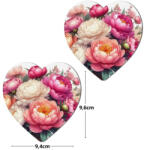 Corolla Exp-Imp. Kft Nyomtatott fa tábla - Pünkösdi rózsás szív 9, 6cm 2db/csomag