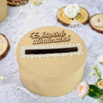  Esküvői persely natúr csipkés 25cm + Felirat - csinaldmagadshop