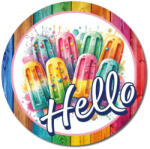  Nyomtatott fa tábla koszorú közép - Élénk fagyis 11, 8cm - csinaldmagadshop