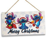  Nyomtatott fa tábla - Stitch Merry Christmas 24, 3x13cm - csinaldmagadshop