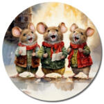 Corolla Exp-Imp. Kft Nyomtatott fa tábla koszorú közép - Éneklő egérkék 11, 8cm