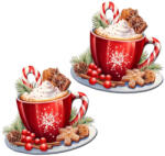  Nyomtatott dekorkarton - Karácsonyi forró csoki 2db - csinaldmagadshop