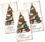  Nyomtatott dekorkarton - Boldog karácsonyt könyv fenyő 3db/csomag - csinaldmagadshop