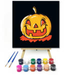  Nevető Tök - Halloweeni számfestő készlet - 20×20 cm (Keretre feszítve)