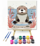  Vízben ülve - gyerek számfestő készlet - 20×20 cm (Keretre feszítve)