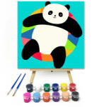 Számfestő Hűsölő Panda - gyerek számfestő készlet - 20×20 cm (Keretre feszítve) (szamkid269-20X20-KF)