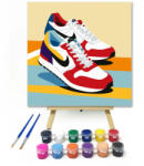 Számfestő Színes futócipő - gyerek számfestő készlet - 20×20 cm (Keretre feszítve) (crea_gyerek_543-20X20-KF)