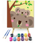  Koalák - gyerek számfestő készlet - 20×20 cm (Keretre feszítve)