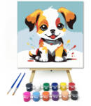  Vidám foltos - gyerek számfestő készlet - 20×20 cm (Keretre feszítve)